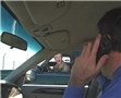 A victim of road rage on his cellphone which is a modern driving hazard and not safe driving